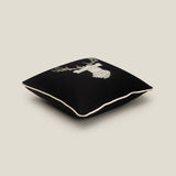 Stag Black Embellished Cushion