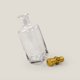 Tilted Glass Decanter with Gold Plated Stopper