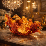 Poseidon Amber & Gold Centerpiece Bowl