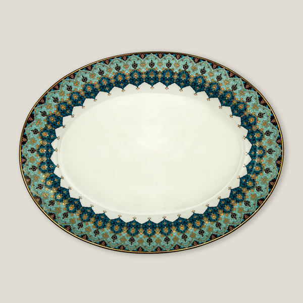 Antalya Gold & Blue Oval Platter