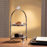 Oro Nickel 2 Tier Cake Stand