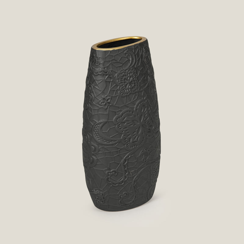 Chantilly Black Ceramic Vase