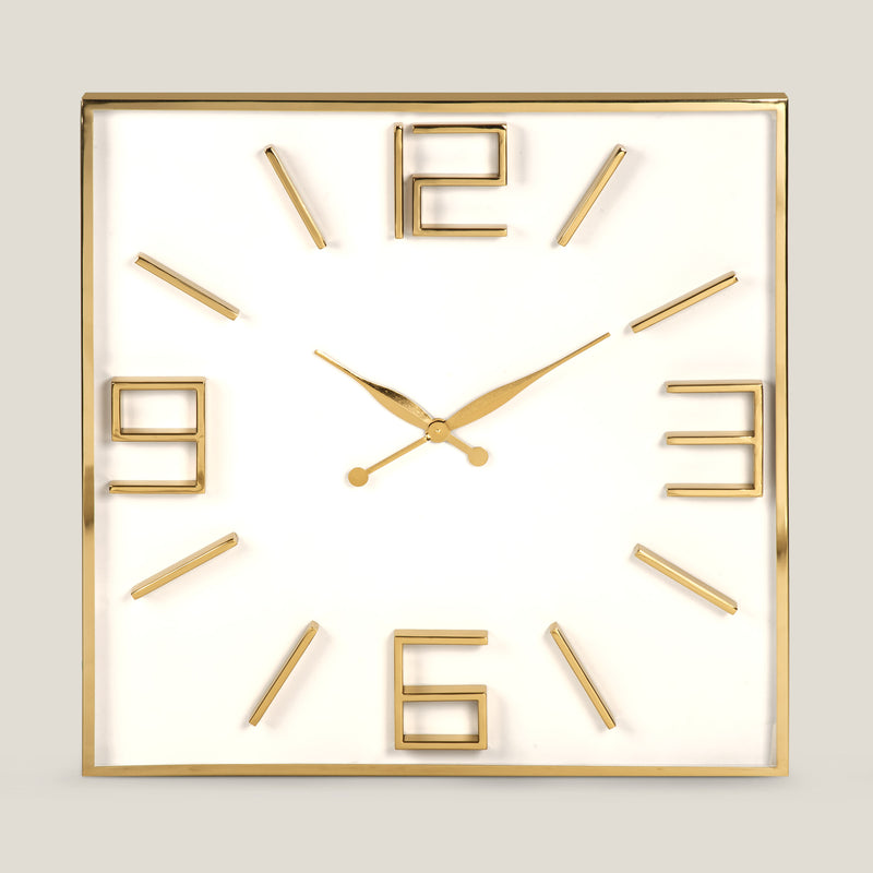 Derial White & Gold Wall Clock