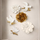 Dove White & Gold Wall Decor L