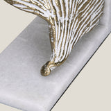 Ginkgo White & Brass Leaf Bookend