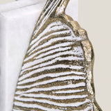 Ginkgo White & Brass Leaf Bookend