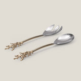 Twig Gold & Silver Salad Server Set of 2