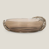 Twig Brown & Gold Glass Flat Decor Bowl