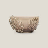 Twig Brown & Gold Glass Deep Decor Bowl