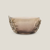 Twig Brown & Gold Glass Deep Decor Bowl