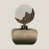 Crescent Olive Green & Aged Brass Jar S