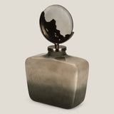 Crescent Olive Green & Aged Brass Jar L