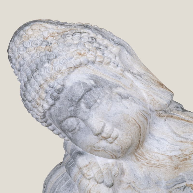 Resting Buddha Beige Sculpture