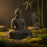 Meditating Buddha Black Sculpture