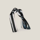 Prismatic Blue Crescent Glass Decor