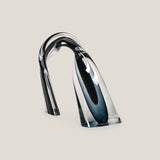 Prismatic Blue Crescent Glass Decor