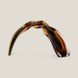 Prismatic Amber Crescent Glass Decor
