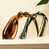 Prismatic Amber Crescent Glass Decor