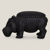 Hippopotamus Black Pouffe