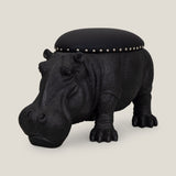 Hippopotamus Black Pouffe