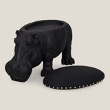 Hippopotamus Black Pouffe