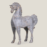 Oriental Grey Horse Sculpture L