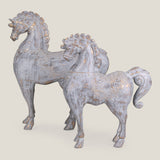 Oriental Grey Horse Sculpture L