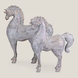 Oriental Grey Horse Sculpture L
