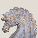 Oriental Grey Horse Sculpture L