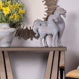 Oriental Grey Horse Sculpture L
