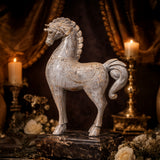 Oriental Grey Horse Sculpture L