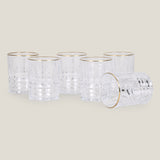 Highland Straight Gold & Clear Tumbler Set of 6