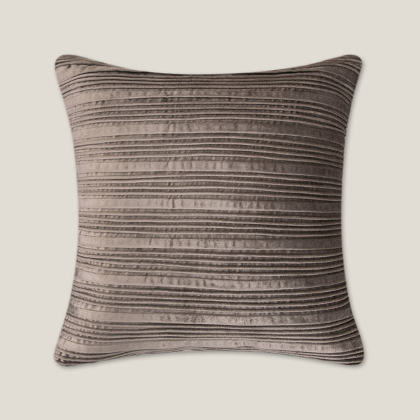 Zarrin Pleated Grey Velvet Cushion Cover