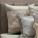 Fruzan Emb. Grey Faux Silk Euro Cover