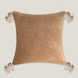 Lark Emb. Beaded Yellow Cushion Cover