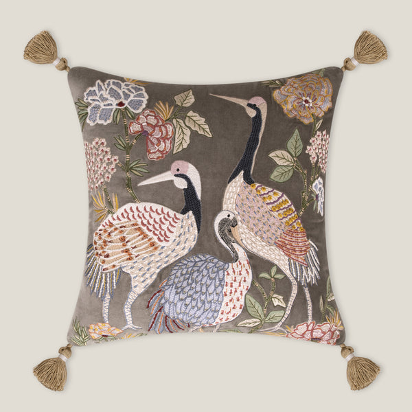 Birdie Emb. Multicolor Cushion Cover