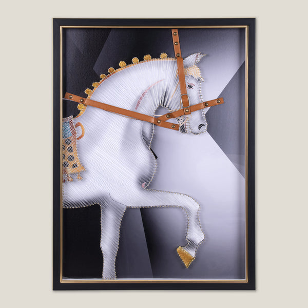 Equine Grey Framed Canvas