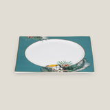 Tahiti Teal Bone China Square Quarter Plate Set of 2