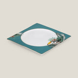 Tahiti Teal Bone China Square Quarter Plate Set of 2