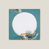 Tahiti Teal Bone China Square Quarter Plate Set of 2