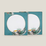 Tahiti Teal Bone China Square Quarter Plate Set of 2