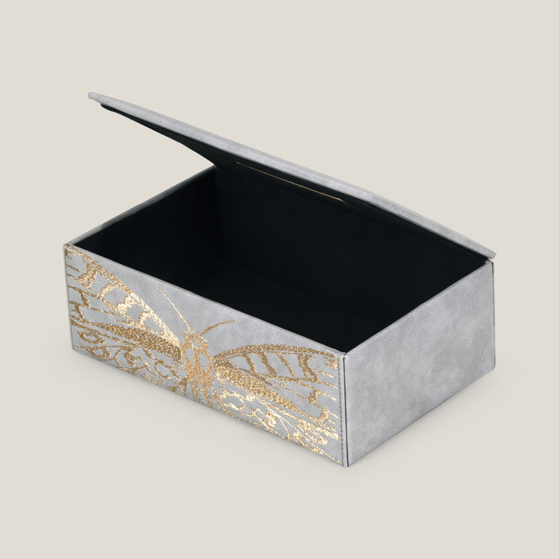 Monarch Grey & Gold Tissue Box