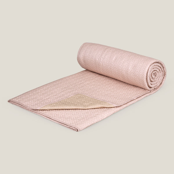 Camila Light Pink & Beige Reversible Bedspread
