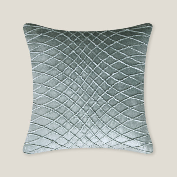 Rosa Blue Pleated Velvet Cushion Cover