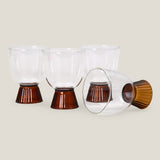 Elegante Amber Water Goblet Set of 4