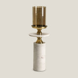 Tresor White & Gold Candle Holder L