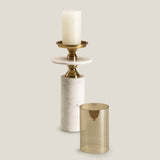 Tresor White & Gold Candle Holder L