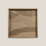 Pixel Dull Gold Square Serving Tray