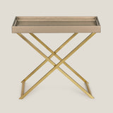 Pixel Dull Gold Butler Tray With Stand