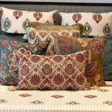 Lavani Off White & Burgundy Emb. Cushion Cover